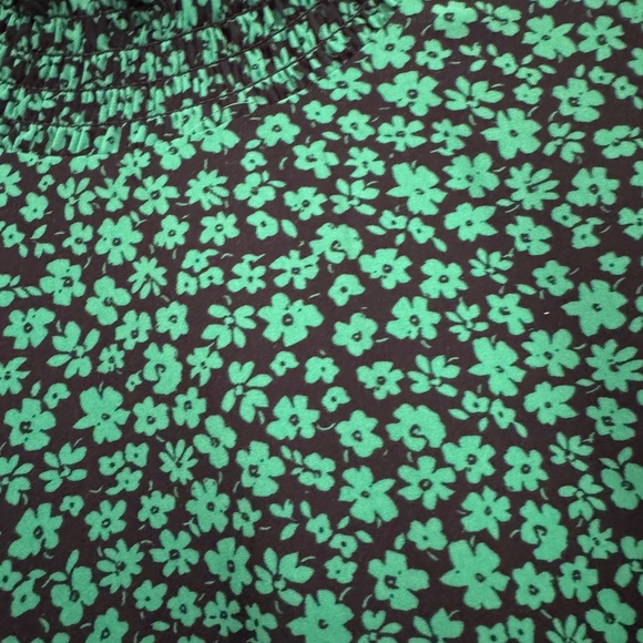 Mango Festive Floral Dress in Black & Green Size 6 Medium - Picture 4 of 6